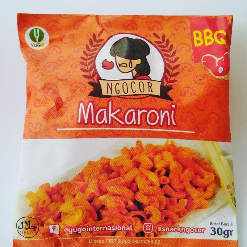 

Makaroni Snack ngocor pedas level 15, level 10, level 5 kemasan 30gr