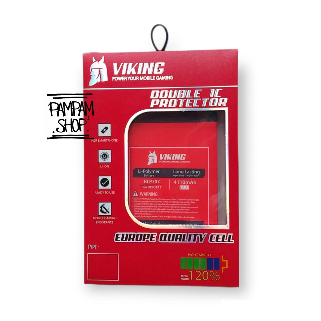 Baterai VIKING Double Power Original Oppo F11 BLP707 Batre Batrai Battery Ori Dual BLP 707