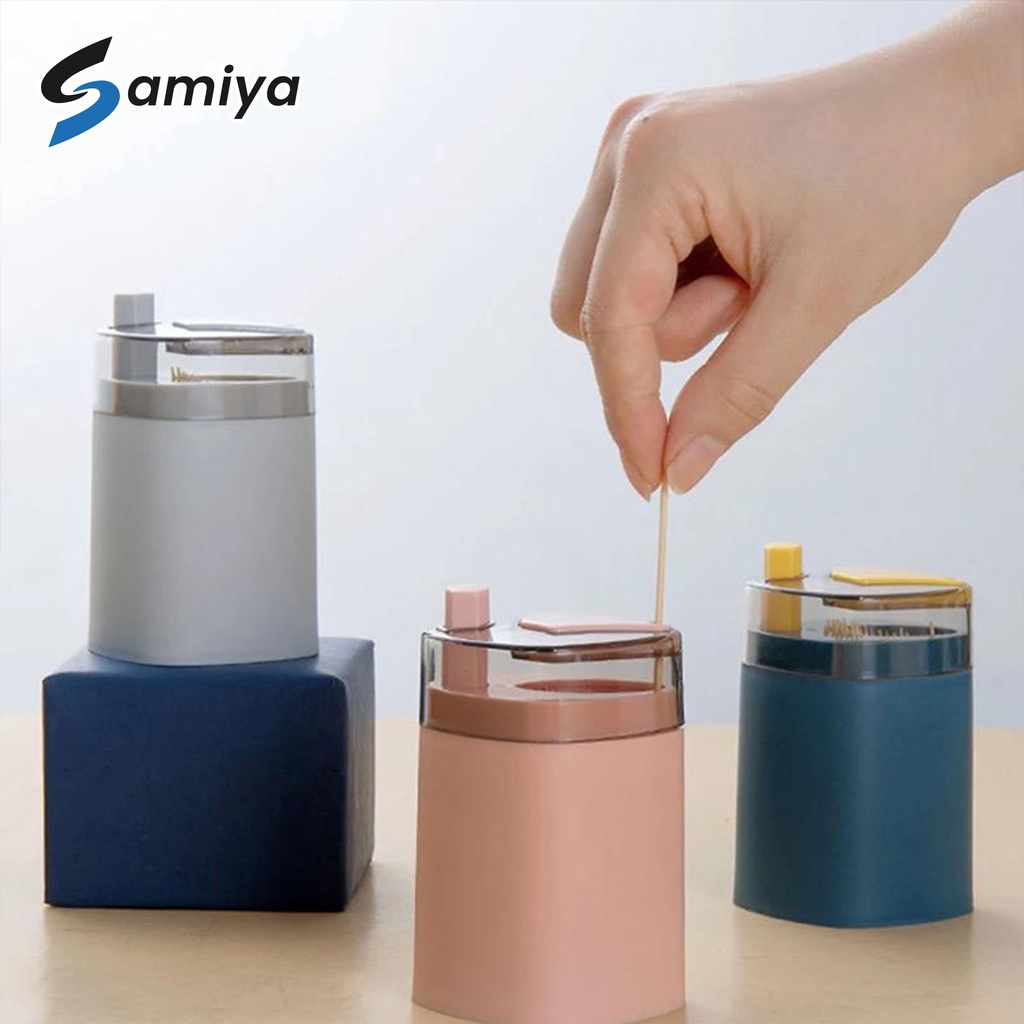 tempat wadah tusuk gigi otomatis / toothpick holder storage box automatic