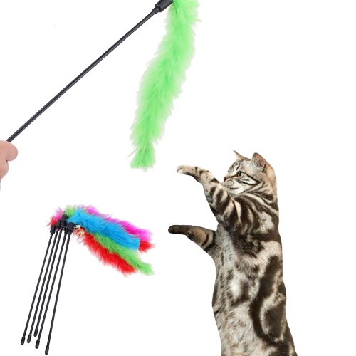 Cat Toys Teaser - Mainan Kucing Stick Teaser Stik Kucing Anjing Bulu Turki FEZONE