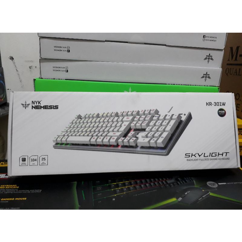 Keyboard Gaming Kr-301 Rgb Underglow nyk original white /suport otg