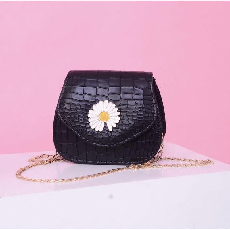 Tas selempang Croco Mini Daisy / Tas Bunga Wanita