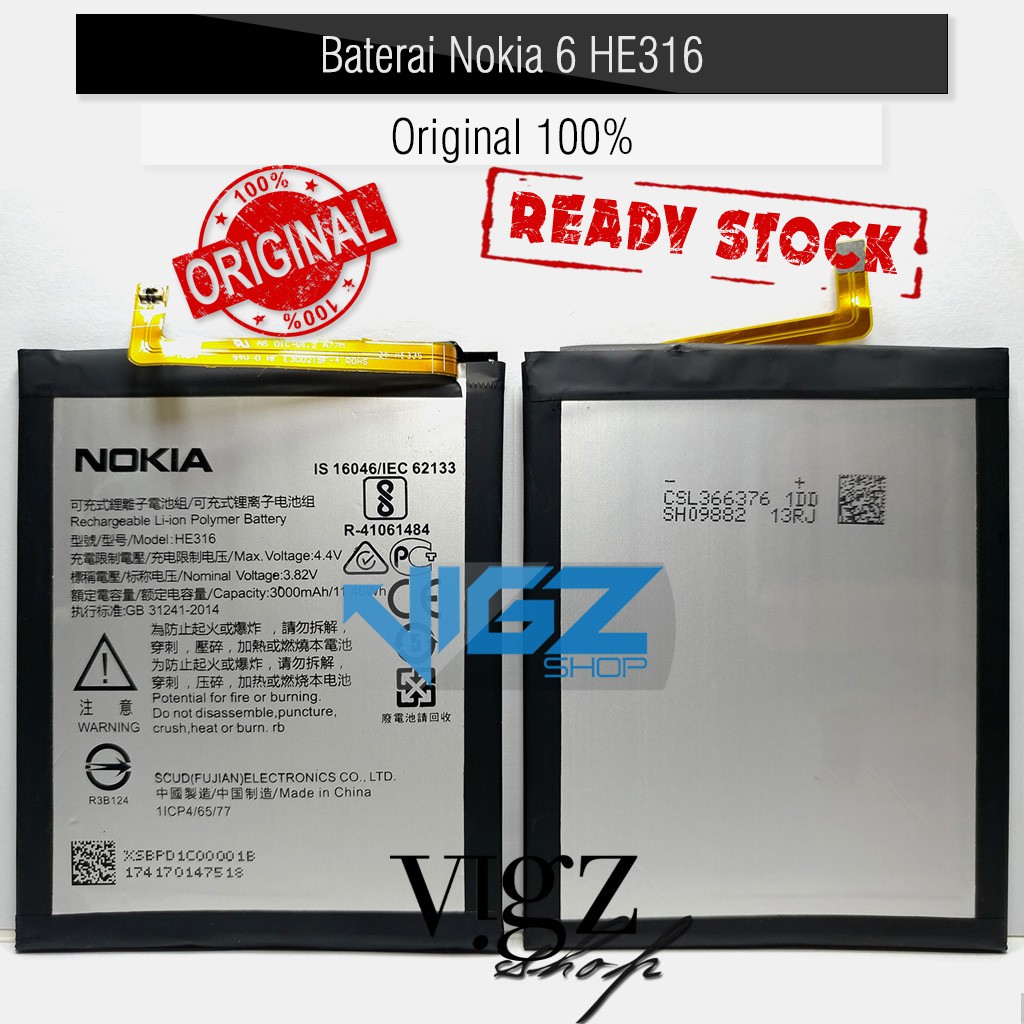 Baterai Battery Batre Nokia 6 HE316 Original 100%