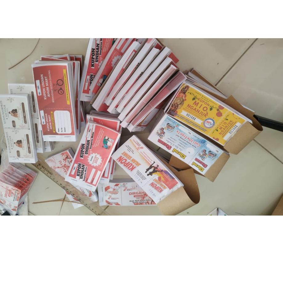 

ェ KUPON / KUPON UNDIAN / KARCIS / KARCIS PARKIR / KUPON JALAN SEHAT / KUPON GOWES / TIKET MASUK / VOUCHER SOBEK ヿ