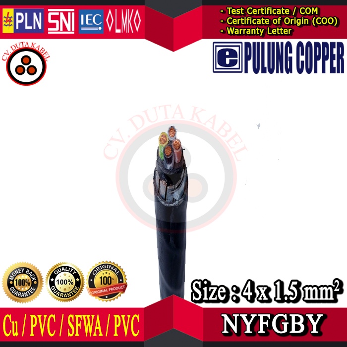 Kabel NYFGBY 4x1,5 mm2 PULUNG /4 x 1,5 mm2/4x1.5mm2/4x1.5 mm2/4 x 1.5