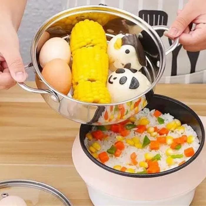 panci elektrik serbaguna kukus goreng alat masak elektrik fry pan portable multifungsi