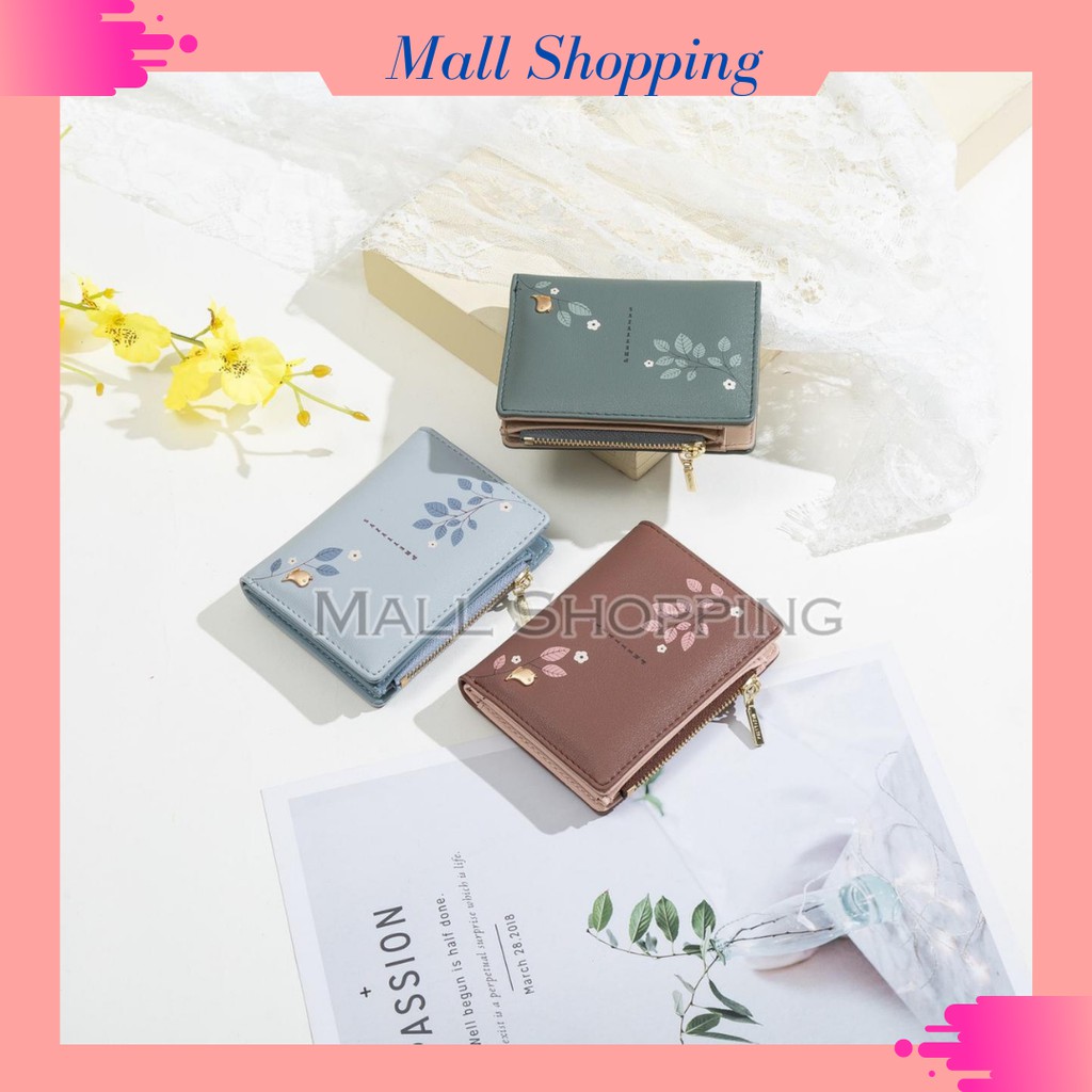 (COD) Dompet Lipat Wanita Dompet Koin Mini Women's Wallet MALL SHOPPING