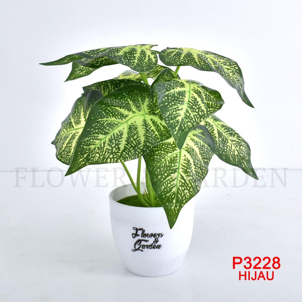 COD/HMPU TANAMAN HIAS TANAMAN DAUN PLASTIK TANAMAN HIAS RUMAH BUNGA HIAS BUNGA PLASTIK BUNGA P3228-HIJAU