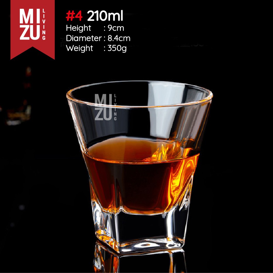 MIZU MILANO Whiskey Glass Gelas Kaca Whisky On The Rocks Gelas Air Minum