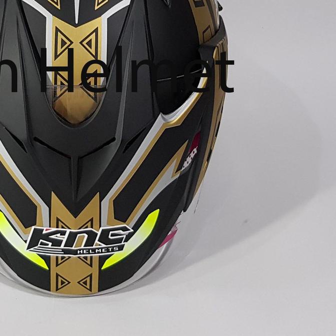 ✫ Helm Motor SNI DMN KNC panther black doff Gold Jp-7 ♚