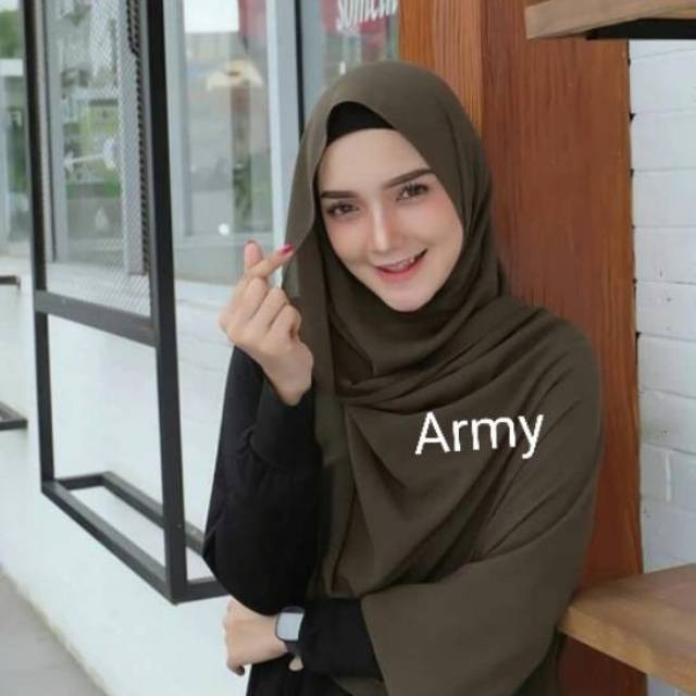 HAYFA - Pashmina Ceruty Babydoll Premium Hijab Pashmina Polos Murah 180x75 CM Jilbab Pasmina Sabyan Termurah Best Seller Kerudung Jahit Tepi Bukan Instan Pasti Premium Ceruti No Daimond Panjang Non Tali Krudung Pasmina Babbydoll