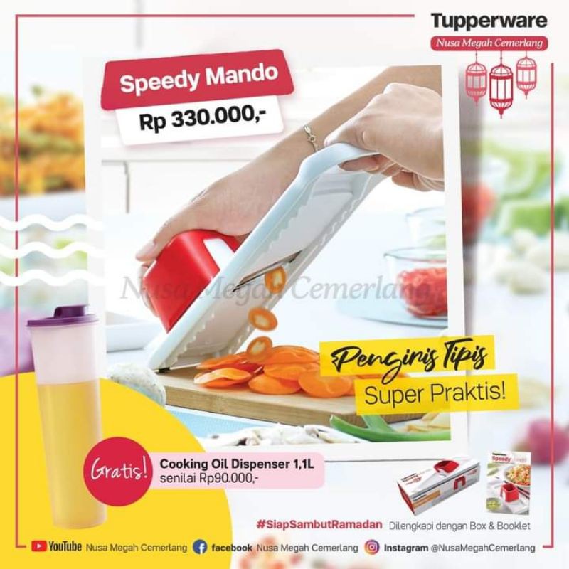 Paket Speedy Mando Tupperware Alat Pengiris Bawang Shopee Indonesia