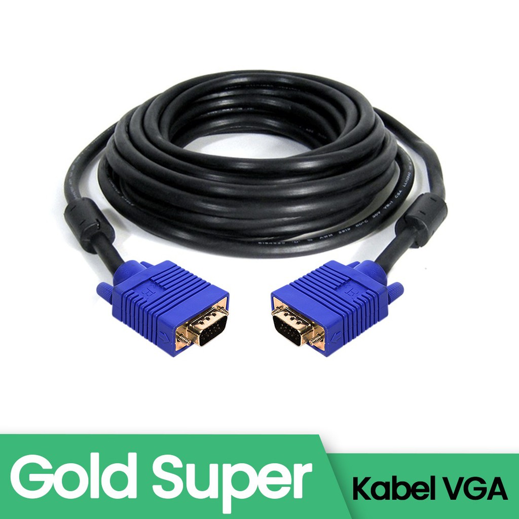 Kabel vga bestlink 25m gold super 1080p for pc laptop - Cable vga indobestlink 25 meter full hd