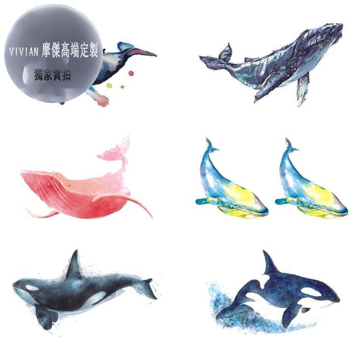 Stiker Tato Temporary Desain Lumba Lumbaikan Paus Anti Air