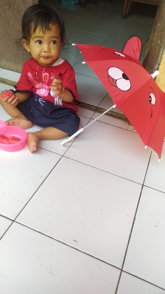 Payung Anak Karakter Kucing/ Payung Mainan/ Payung Motif Animal Kuping Kecil