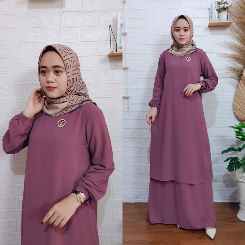 Gamis Malaysia / Gamis Polos Malaysia / Gamis Ceruty Baby Doll premium