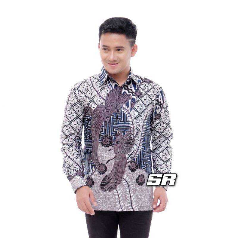 NEW ARRIVAL DISTRO BATIK PRIA BORDIR SOGAN HRB026 BATIKAF-Kmj bangau putih