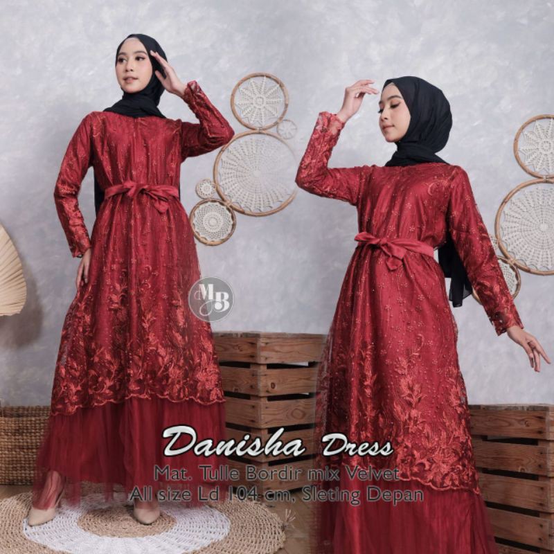GROSIR DANISHA DRESS/GAMIS BROKAT/GAMIS PESTA/GAMIS SYAR'I/GAMIS BUSUI/GAMIS MURAH MODERN
