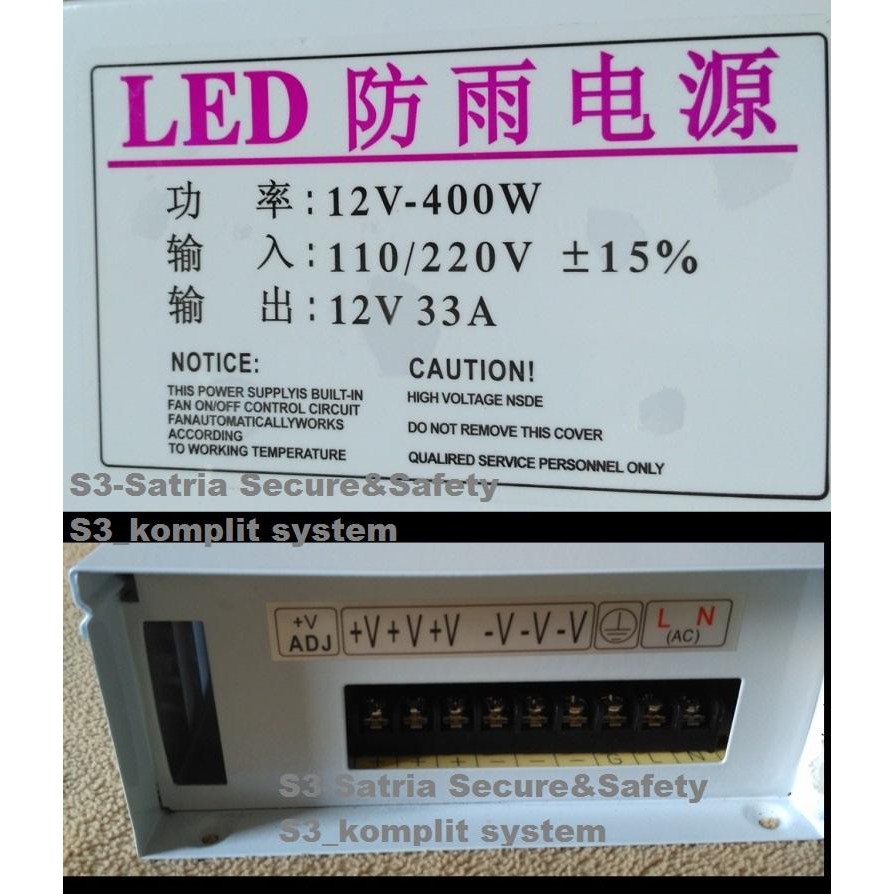 KUALITAS Power supply switching 12v 33A 400Watt LED power supply outdoor