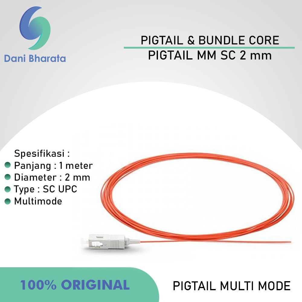 Fiber Optik Pigtail SC UPC Pigtail Multimode OM2 2 mm 1.5 meter