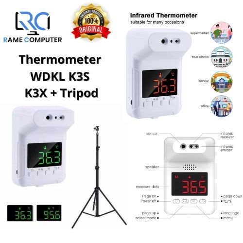 Infrared Counter Wall Thermometer Digital Otomatis WDKL K3S K3X + Tripod ORI