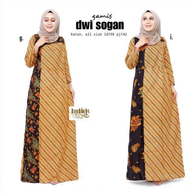 Gamis Dwi Sogan / Gamis Sogan / Gamis Batik
