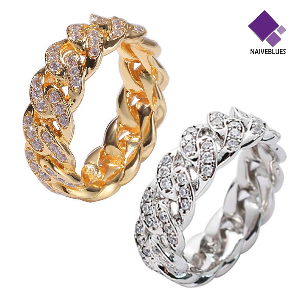 Naiveblue &gt; Cincin Model Twist Bahan Alloy Dengan Kubik Zirkonia Untuk Wanita