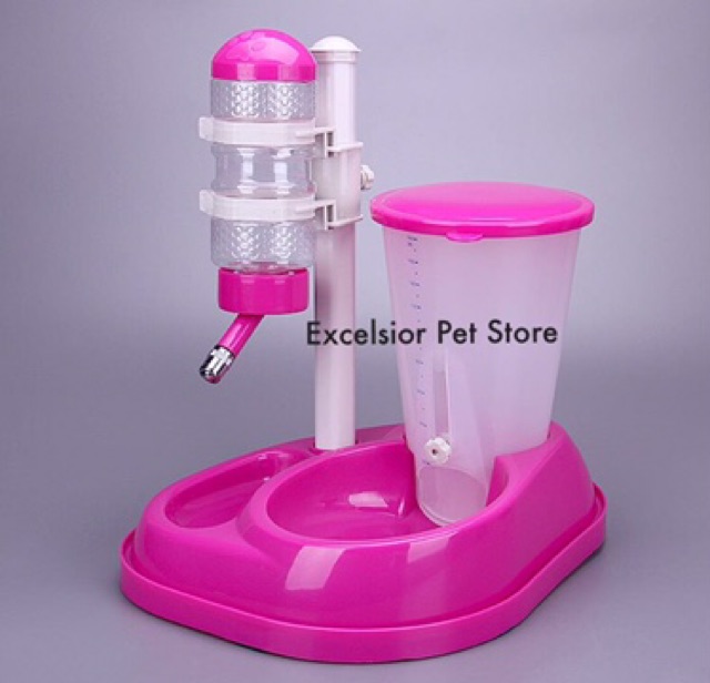 Dog food &amp; water dispenser 2 in 1 / dispenser tempat makan dan botol minum anjing