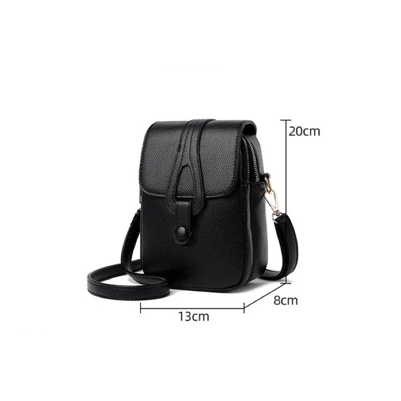 Tas Selempang Kulit Wanita Dompet Hp Cewek Mini Bag MK 8090