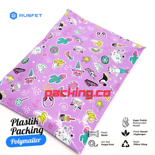 

5 PCS (30 CM x 40 CM) AMPLOP PLASTIK POLYMAILER MOTIF CANDY ICE - RUSFET, KUAT - TIDAK MUDAH SOBEK