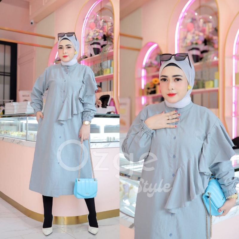 Tunik XIENA Bigsize Bahan Linen Premium  model kekinian muat uk M sampai XXL