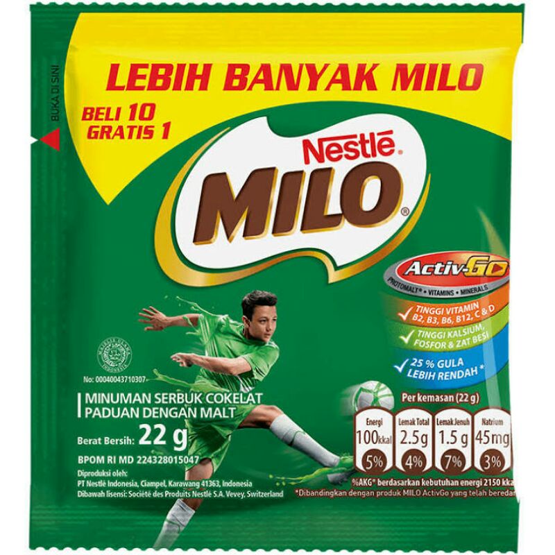 

MILO Susu Isi 10 Sachet GRATIS 1 Sachet