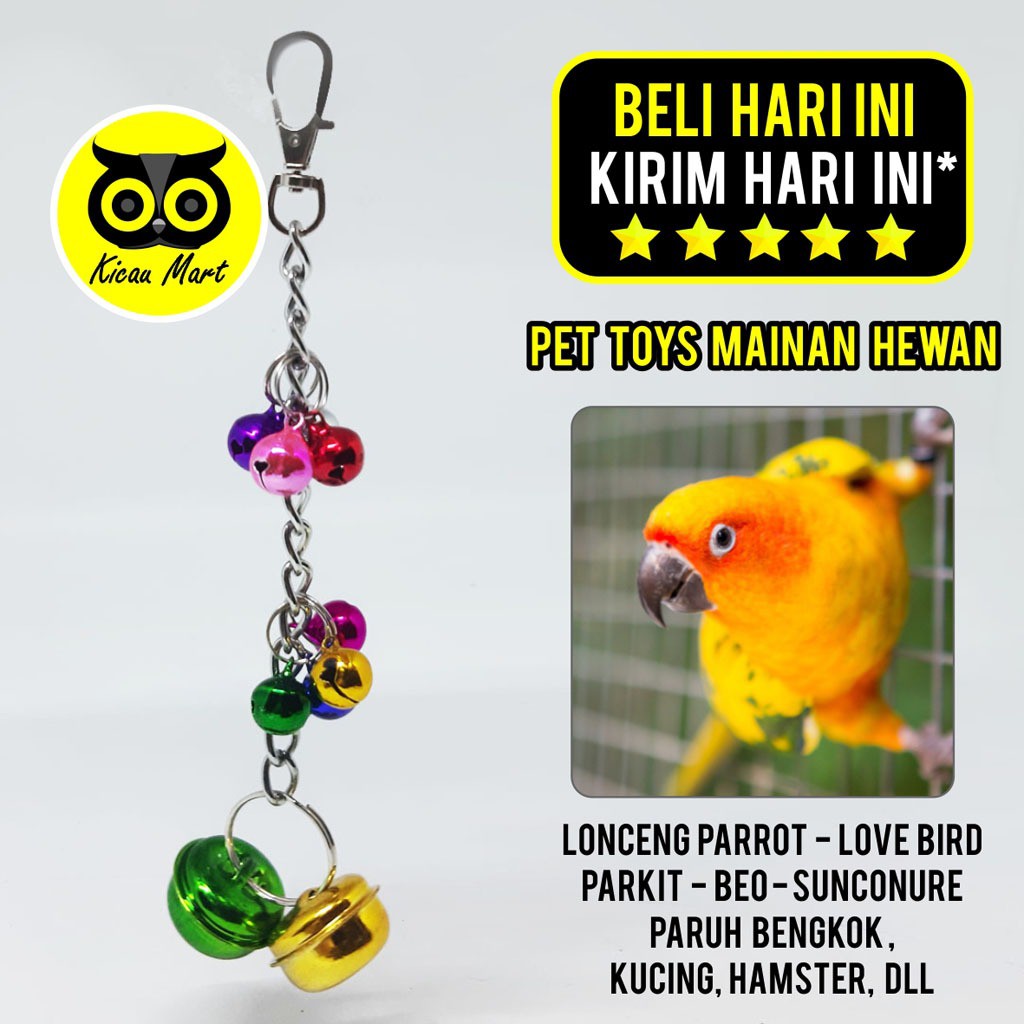 RINGING BELL PELANGI LONCENG MAINAN SUARA PANGGILAN BURUNG LOVEBIRD KAKATUA KAKAKTUA NURI BEO RINGBSR