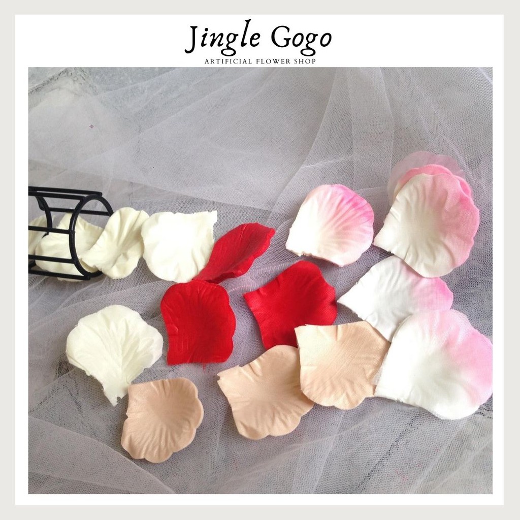 Rose Petal Kelopak Bunga Mawar Tabur Merah Kain Dekorasi Kamar Pengantin Hiasan Properti Foto Mahar 