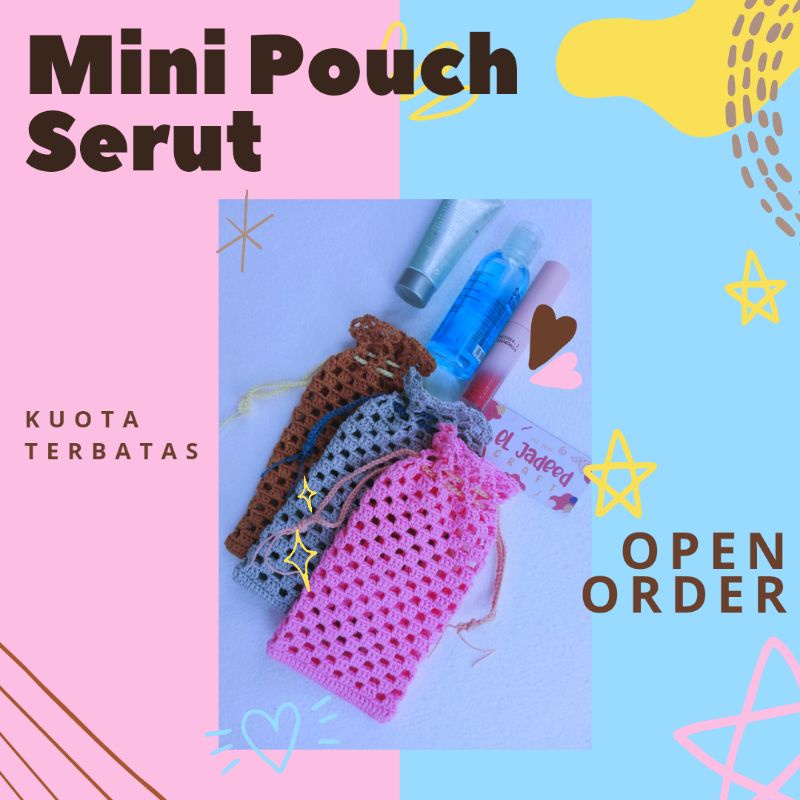 Mini Pouch Serut/Kantong Rajut/Hampers Lebaran