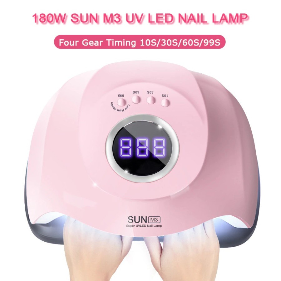 Pengering Kutek Kuku UV LED Nail Dryer 45LED 180W - SUN-M3 - Pink