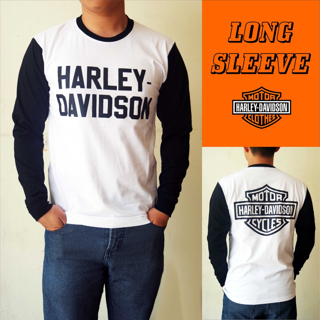 HARLEY DAVIDSON KAOS LONG SLEEVE BLACK N WHITE