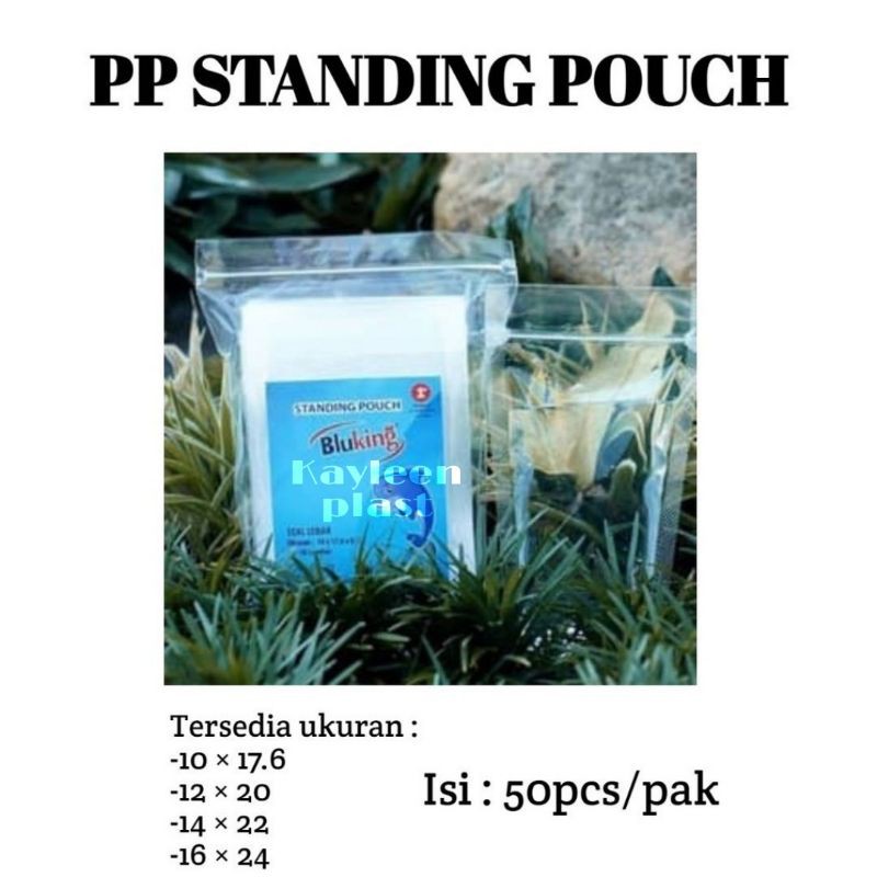 Isi 50pcs Plastik Standing Pouch/Plastik Kemasan Snack/Plastik Klip Berdiri Double Seal Murah