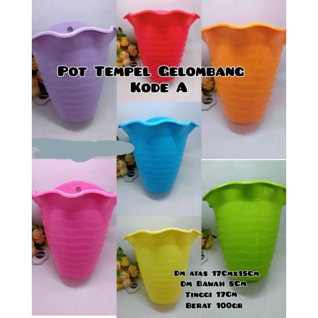 pot tempel kode A pot plastik tempel pot dinding pot bunga dinding