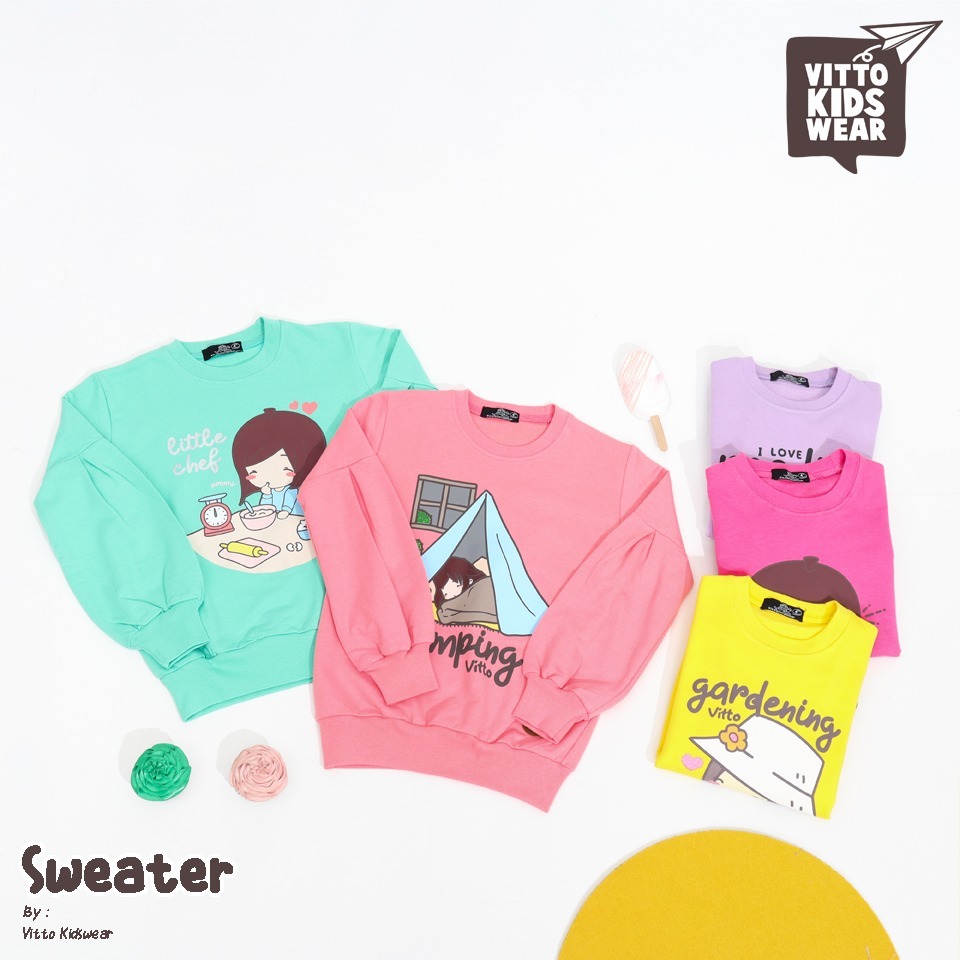 SWEATER ANAK UNISEX STAY AT HOME USIA 2-10 TAHUN