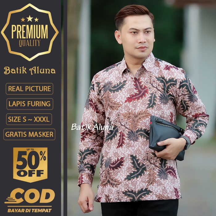 BATIK PRIA LENGAN PANJANG MEWAH PREMIUM ALUNA PRABUSENO SHANGHAI KERIS KEMEJA BATIK ACARA NIKAHAN KE