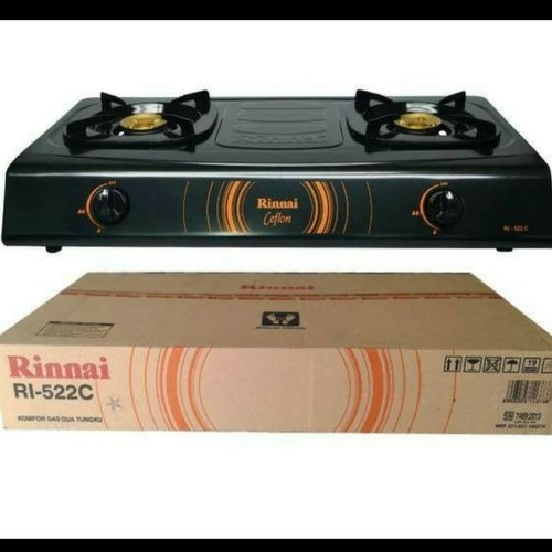 KOMPOR GAS RINNAI RI-552C 552c DUA TUNGKU WARNA HITAM