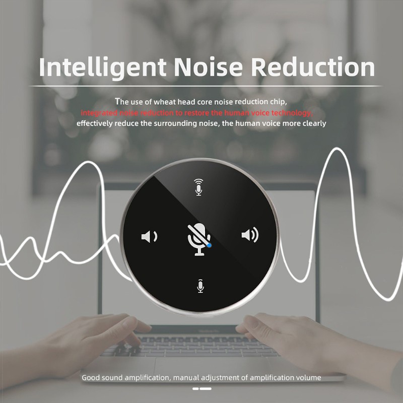 Mikrofon Konferensi Usb Omni-Direction Audio Speakerphone Pickup Sensor Sentuh Tombol Ke Mute Volume Untuk Streaming