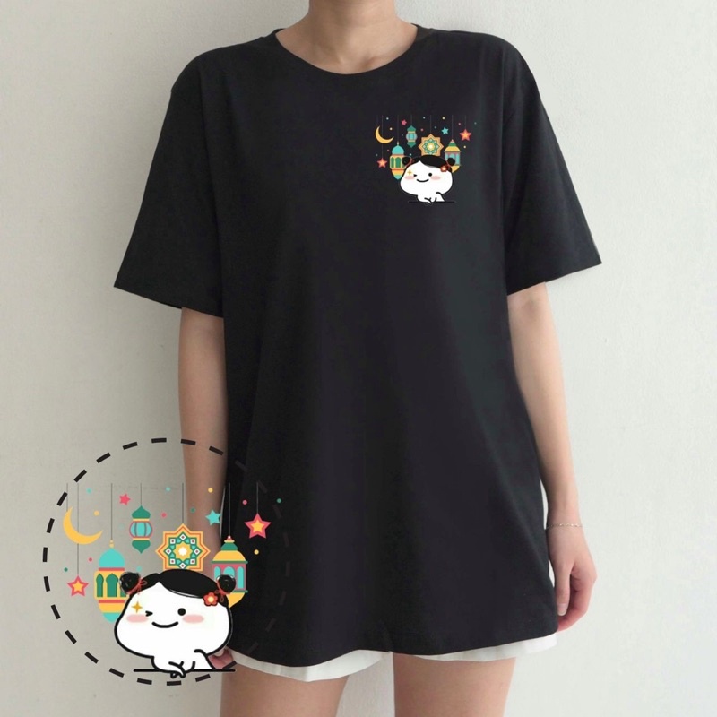 KAOS LEBARAN MOTIF PENTOL L04 KETUPAT EID MUBARAK IDUL FITRI GAMBAR LUCU COUPLE COTTON COMBED GROSIR MURAH