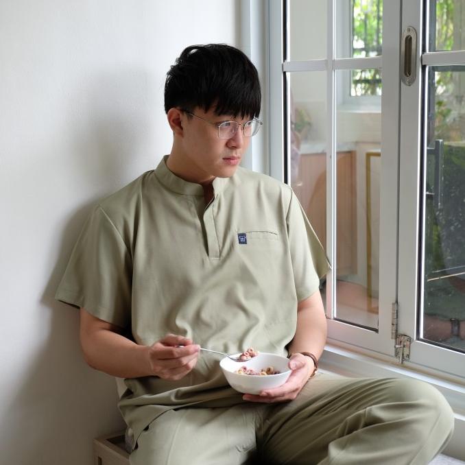 Baju Jaga MANDARIN - GREEN TEA Scrubs Theatre Blues Empirical