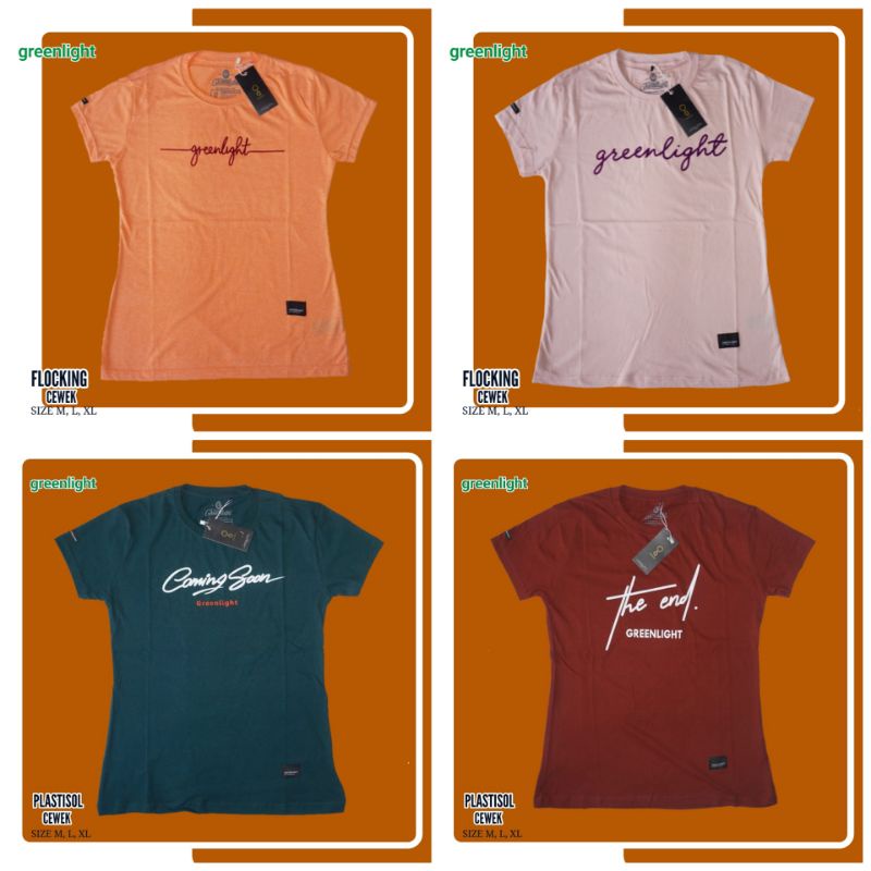  KAOS  GREENLIGHT  KAOS GREENLIGHT WANITA  KAOS  GRADE ORI KAOS  