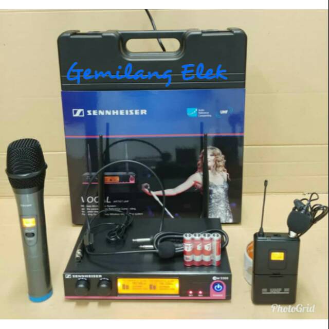 Mic Wireless SENNHEISER EW3300 Pegang Headset Clip on