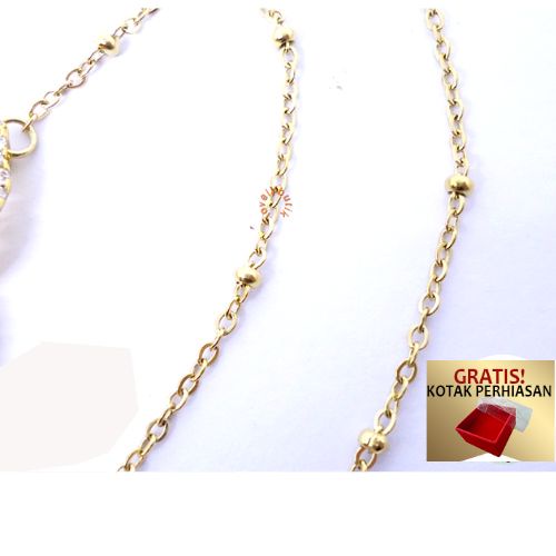 PROMO GRATIS KOTAK PERHIASAN - Kalung Titanium Anti Karat  Kalung Mona Kupu Rantai Biji Lada New - Lovelybutik