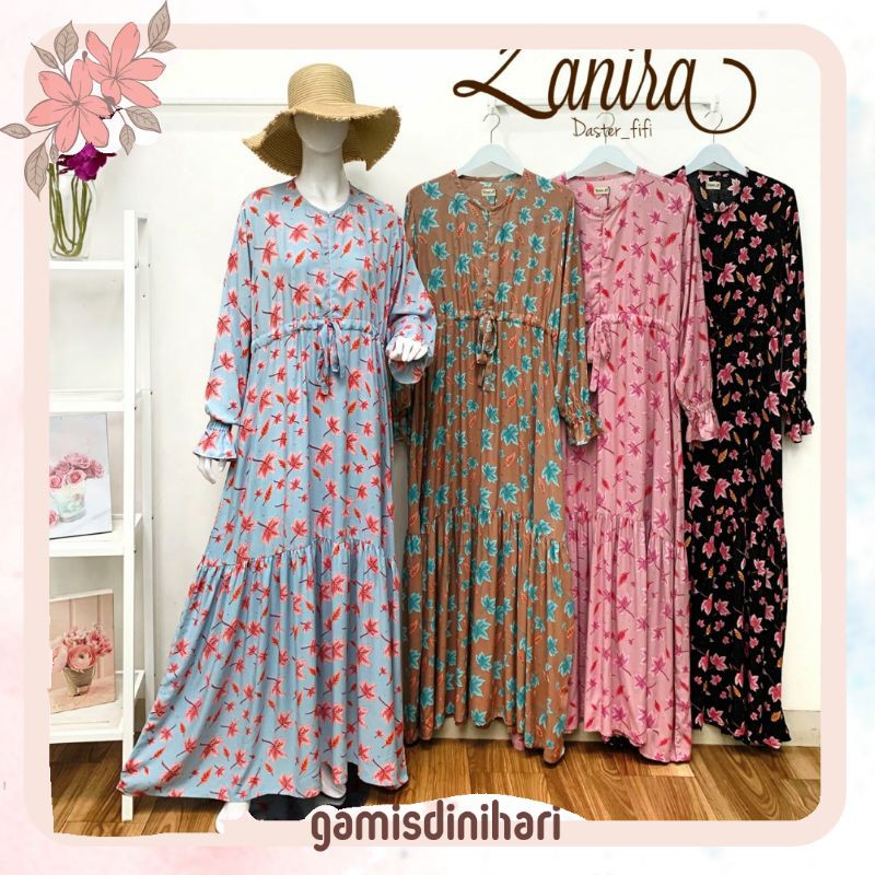 Daster Arab Jumbo Panjang Busui Katun Fifi Zanira Baju Tidur Wanita Pakaian Rumah Lengan panjang