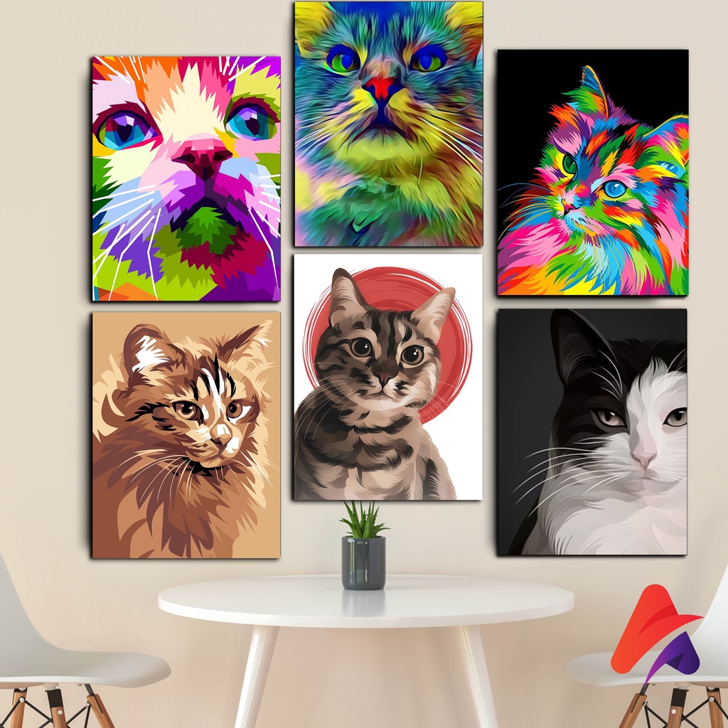 HIASAN DINDING KUCING (15X20) WALL DECOR PAJANGAN POSTER DINDING GAMBAR KUCING.